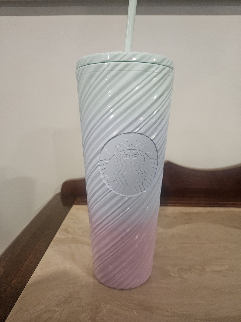 Starbucks Pastel Ombre Textured Tumbler - Mint Green & Light Pink
